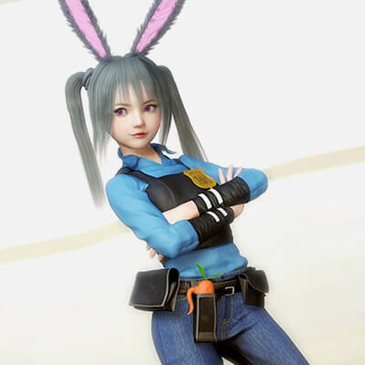 Judy Hopps - Yoko Clothes and Hair for G8F