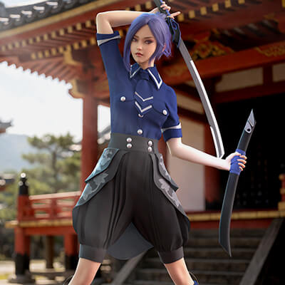 Taisho Ronin Outfit for G8F