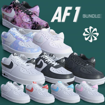 Nike Air Force 1 Sneakers G8F &amp G9 and Textures Addon