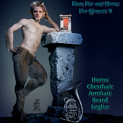Faun Fur and Horns G9 by MysticArtDesign