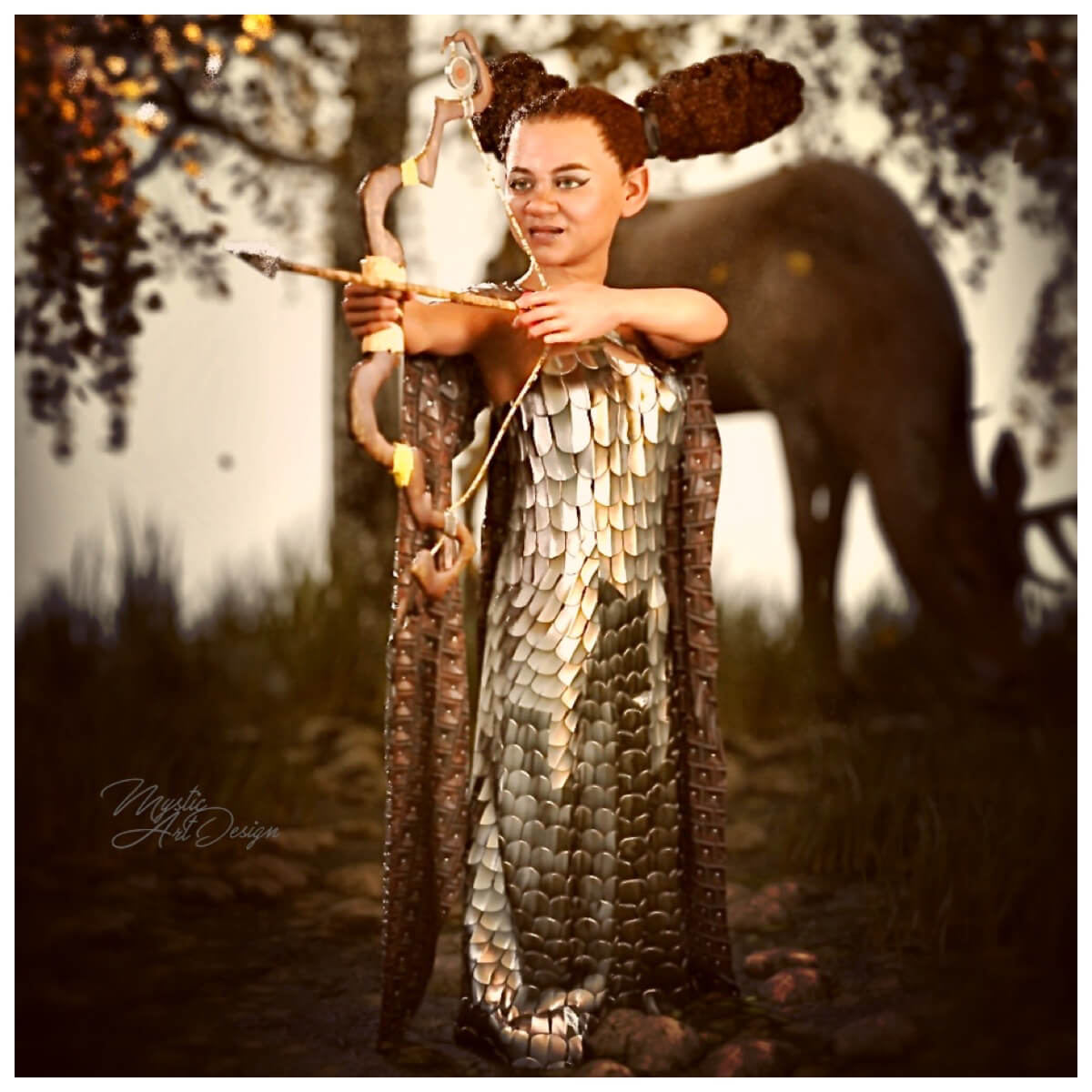 Fantasy Princess 3D Render, Digital Art by MysticArtDesign