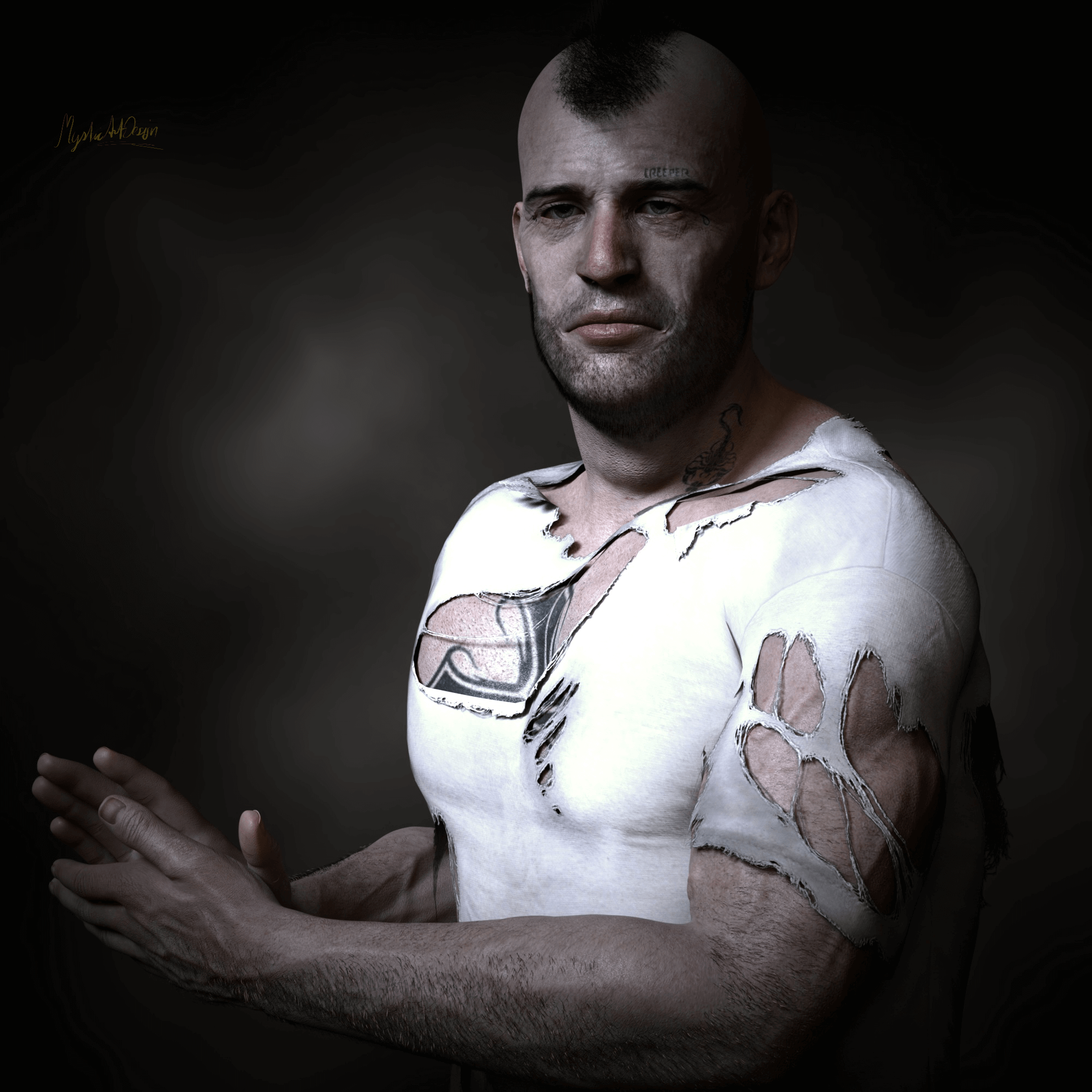 Man Portrait 3D Render, Digital Art by MysticArtDesign