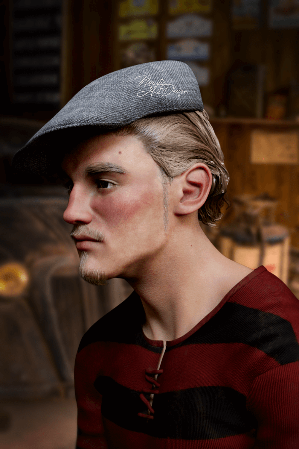 Portrait 3D Render, Digital Art by MysticArtDesign
