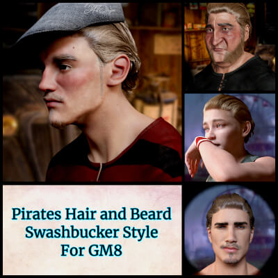 Pirates Hair and Beard Swashbucker Style