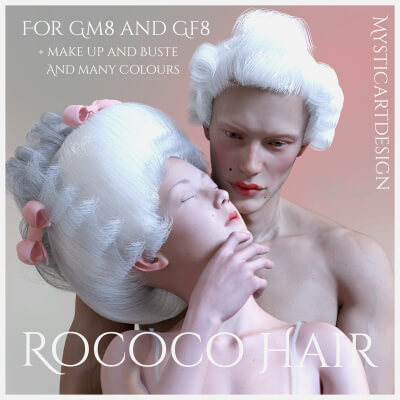 Rococo Hair for Genesis 8 by MysticArtDesign