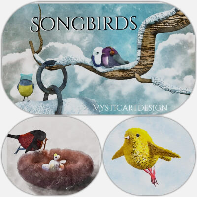 Cute Songbirds by MysticArtDesign