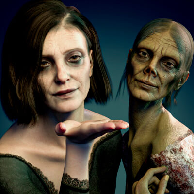 N48LABS Lenore Human and Zombie Character for Genesis 9 by N48LAB
