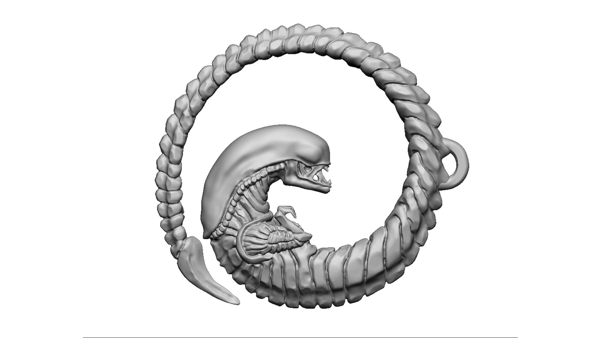 Alien Keychain for 3D Printing Stl by naeem32
