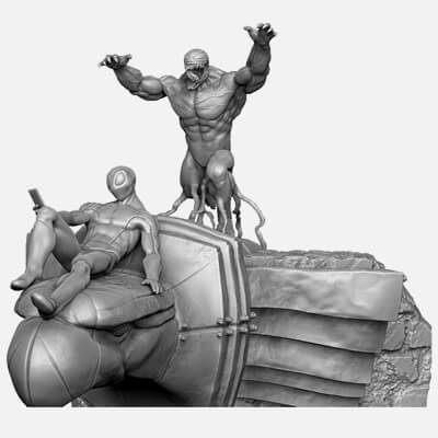 Diorama Venom and Spider-Man