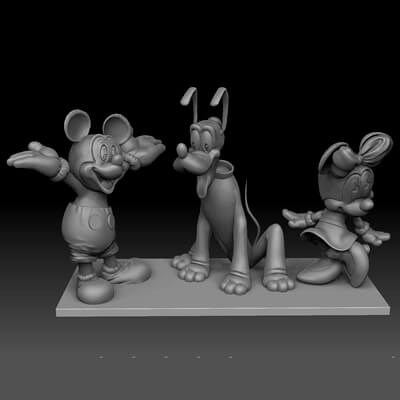 Mickey Minnie Mouse and Pluto