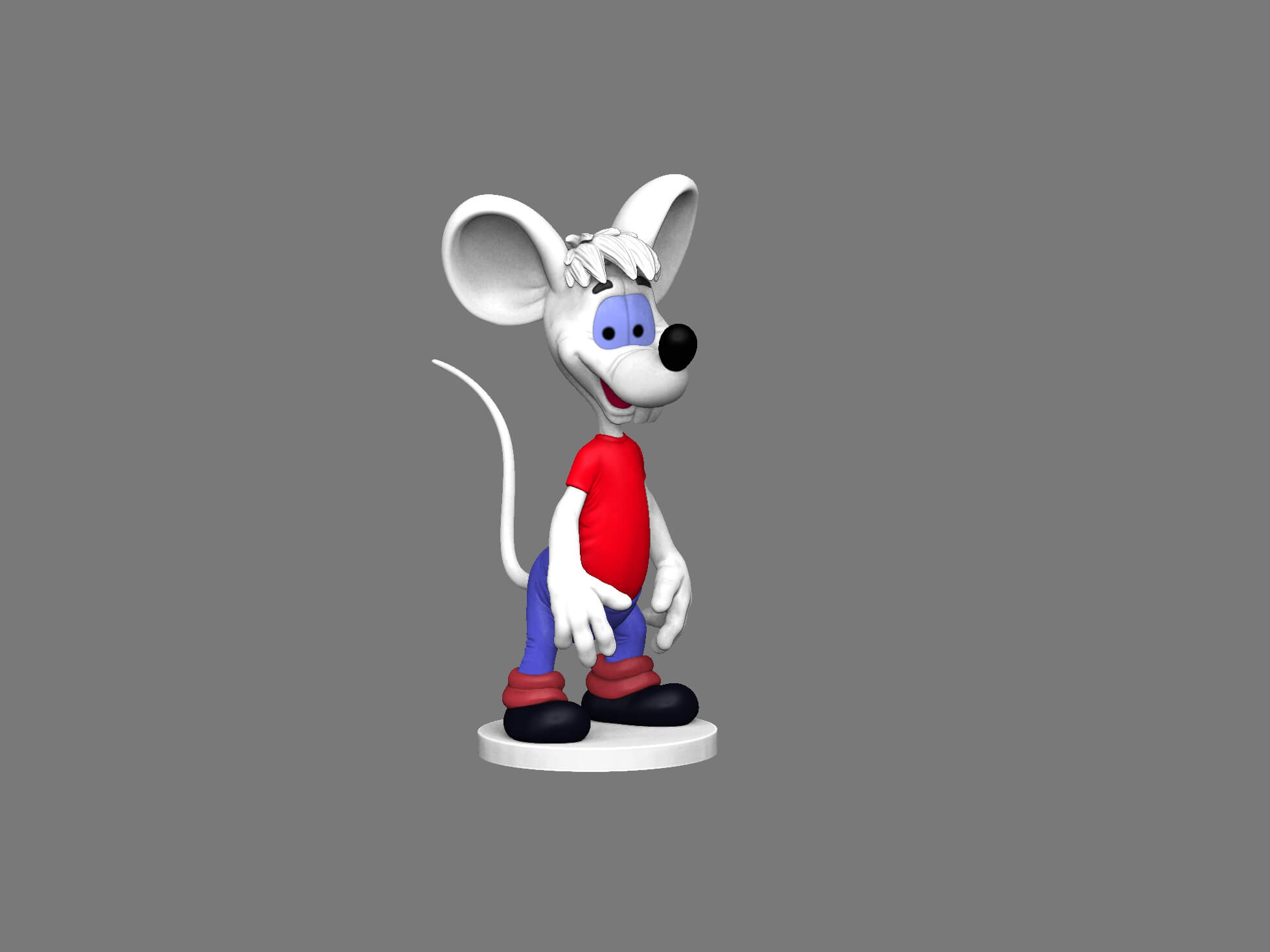 Skinny White Mouse - 3D Model by naeem32