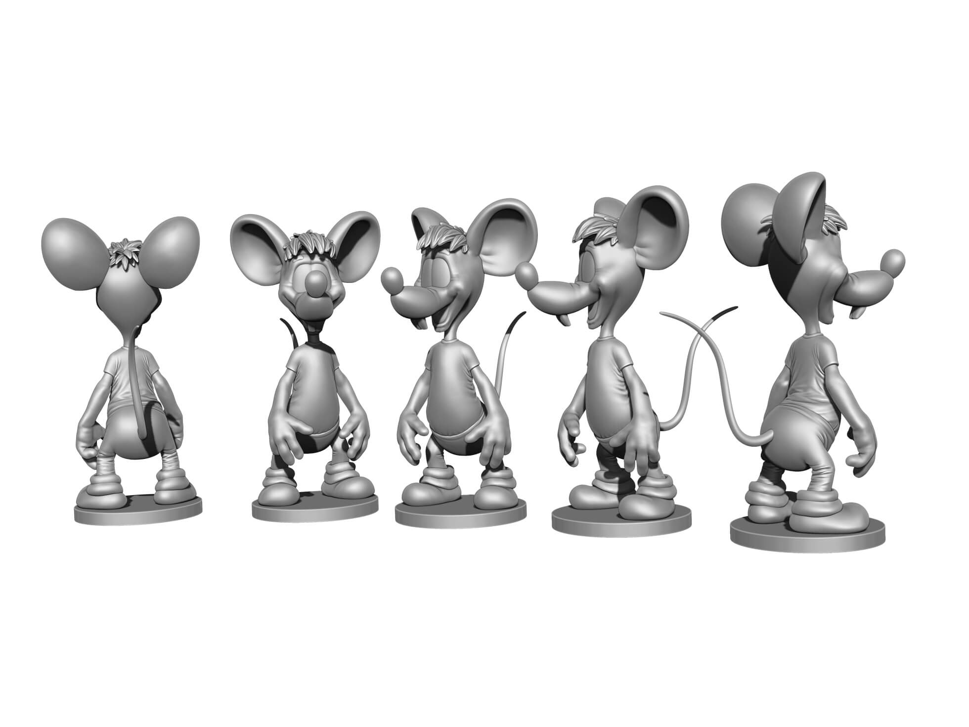 Skinny White Mouse - 3D Model by naeem32