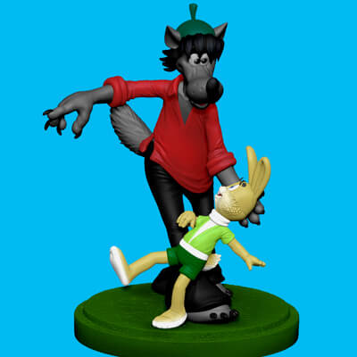 The Wolf and The Hare From The Cartoons "Well Wait