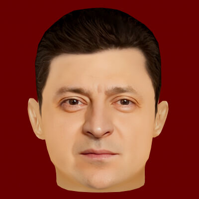 Low Poly Head of The President - Volodymyr Zelenskyy 3D Model by Nammichael