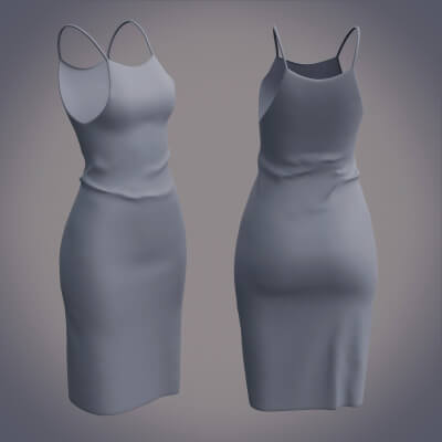 3D Camisole Dress - Female Dress