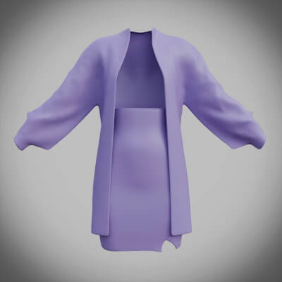 3D Female Apparel - Short Skirt and Jacket