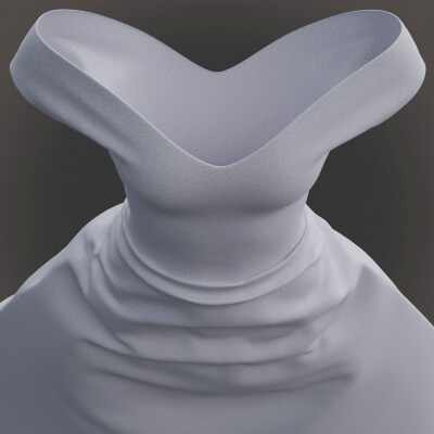 3D Female Gown - Simple Wedding Gown