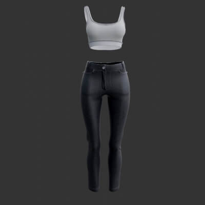 3D Female Outfit - Jeans and Top