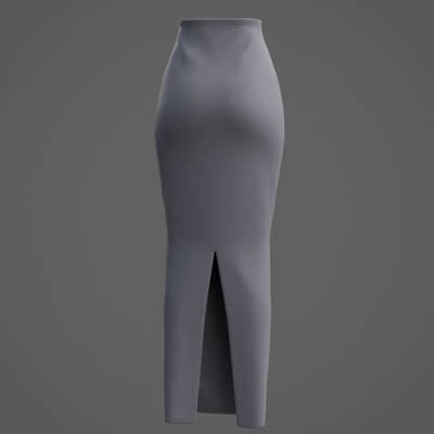 3D Female Skirt - Long Pencil Skirt