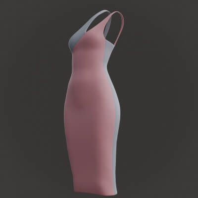 Asymmetric Straps Bodycon Dress - 3D Female Dress