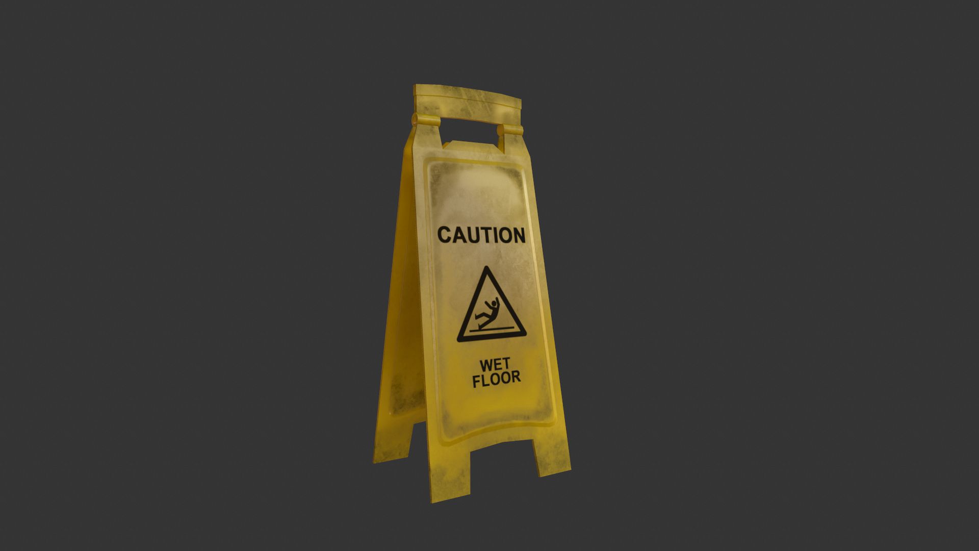 Caution Wet Floor Sign 3D Model by Naser