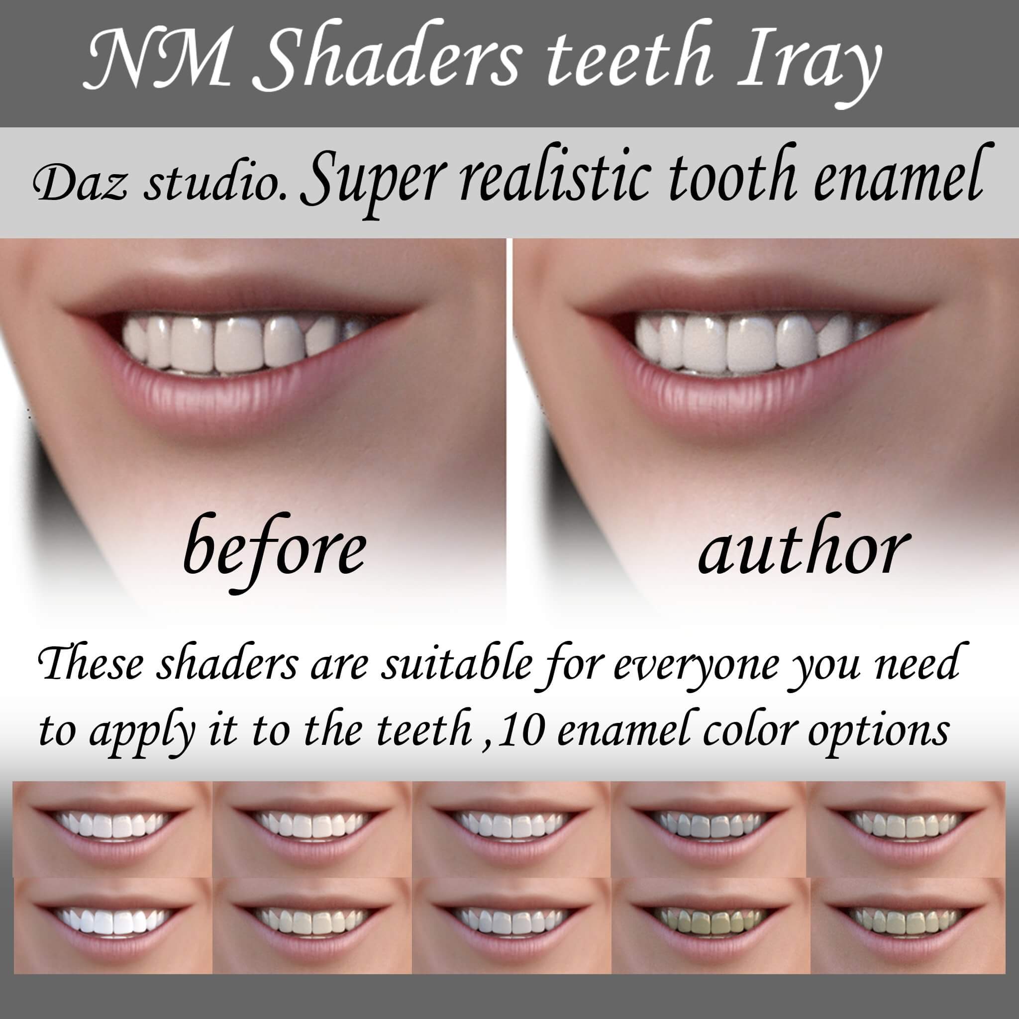NM Iray Teeth Shaders Daz Content by NataliaMalc