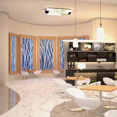 Modern Coffee Shop Interior 3D Model