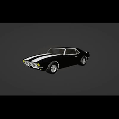 Low Poly Chevrolet Camaro Game Ready Stylized Car