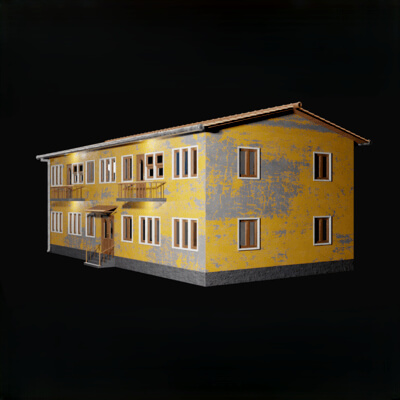 Enterable Residential House Game Asset