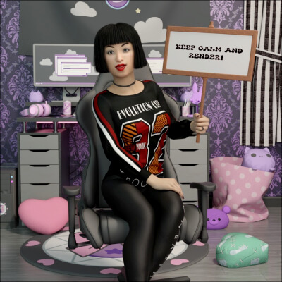 Small Sign and Poses for DAZ Studio