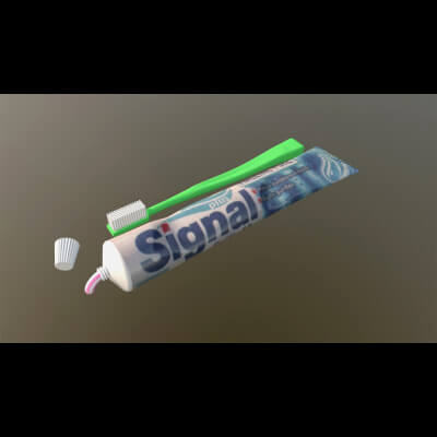 Toothbrush and Toothpaste - 3D Model by nemo81