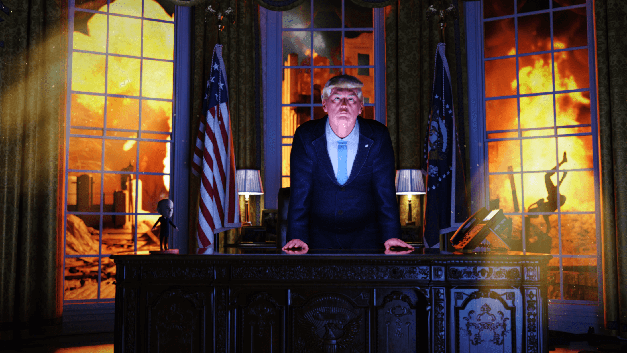 President Render Good Job, Mr. President! 3D Render, Digital Art by neo-the-chosen
