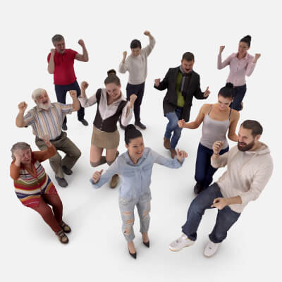 3D Fan People Collection With Full Bodies