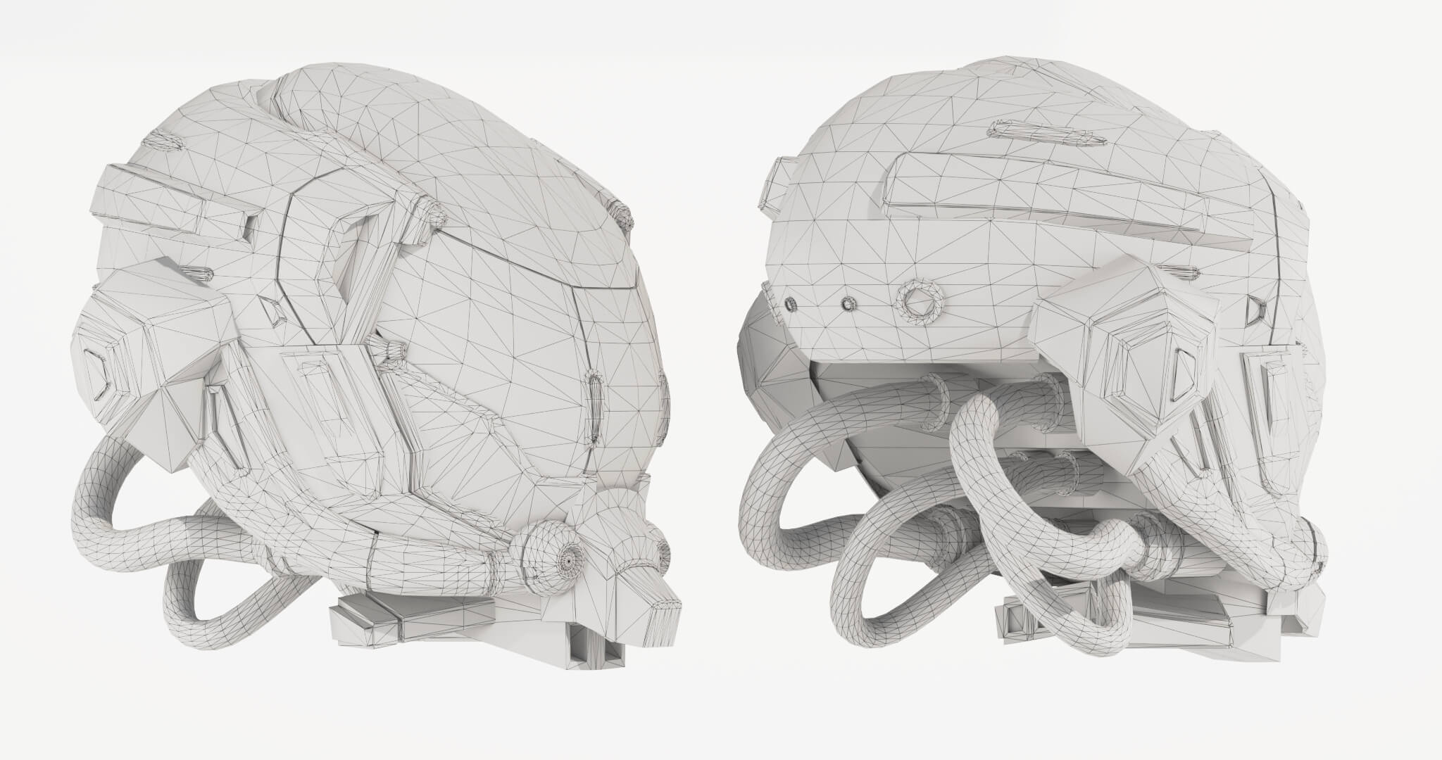 Damaged Science Fiction Helmet - 3D Model by NeoArchitect