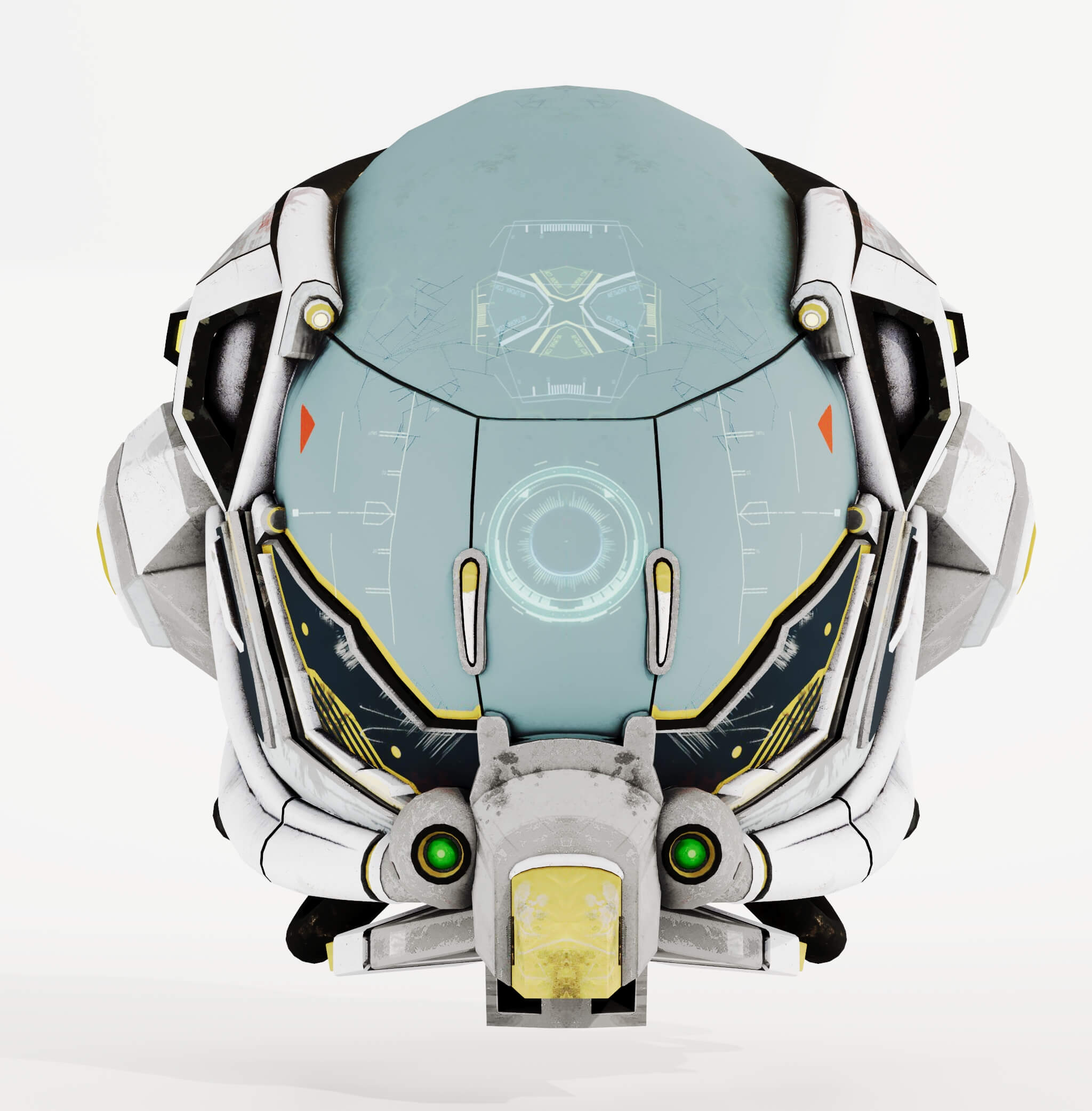 Damaged Science Fiction Helmet - 3D Model by NeoArchitect