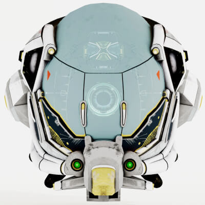 Damaged Science Fiction Helmet