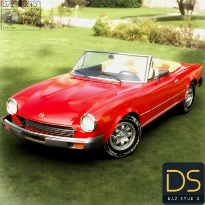 Fiat 124 Sport Spider 1980 for DAZ Studio