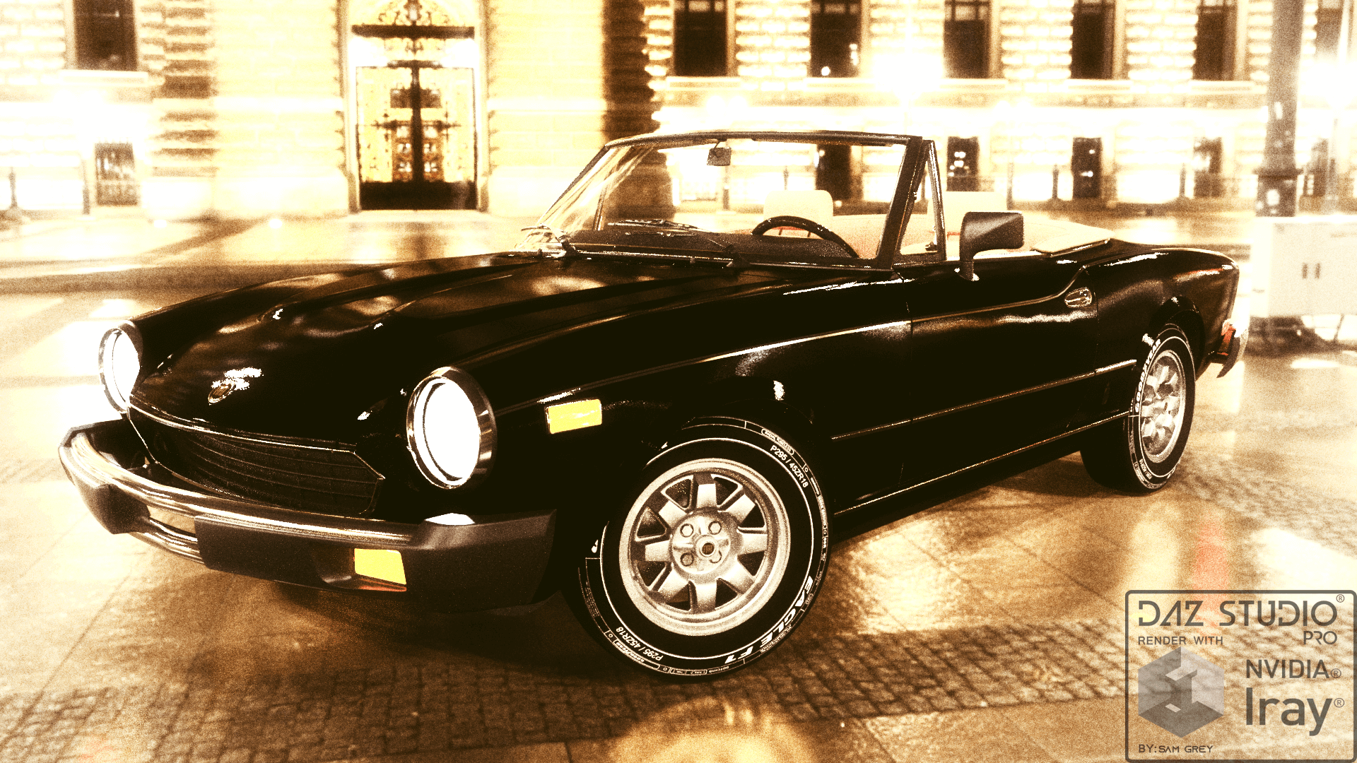 Fiat 124 Sport Spider 1980 3D Render, Digital Art by nerdadantes