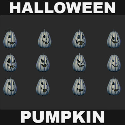 12 Halloween Pumpkin Base Mesh Vol 5