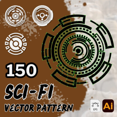 150 Sci-Fi Vector Patterns