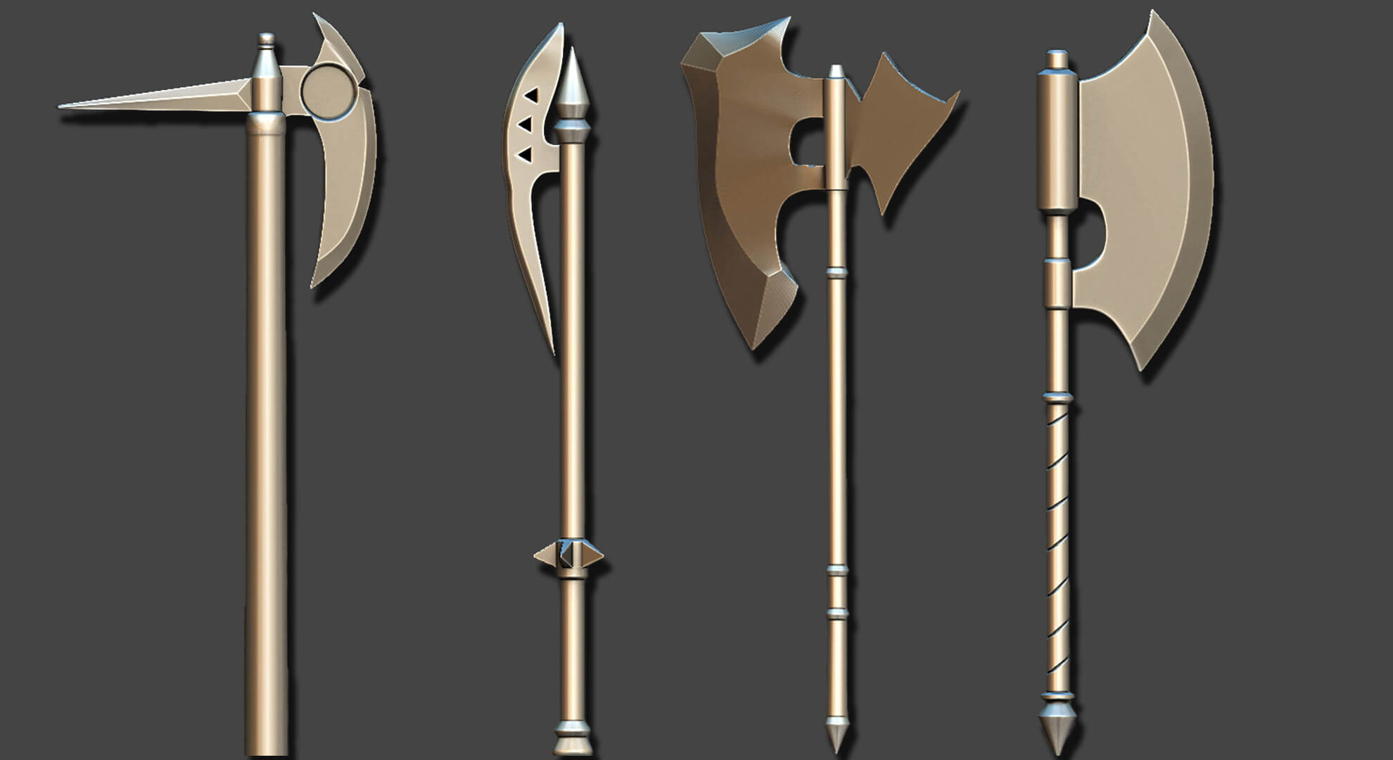 20 Ax Base Mesh Pack - 3D Model by netleon