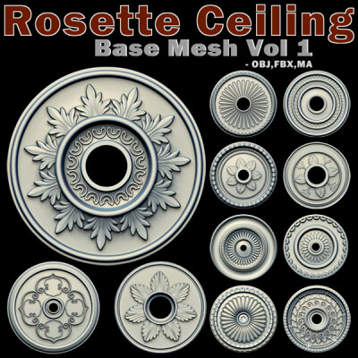 20 Rosette Ceiling Base Mesh Vol 1