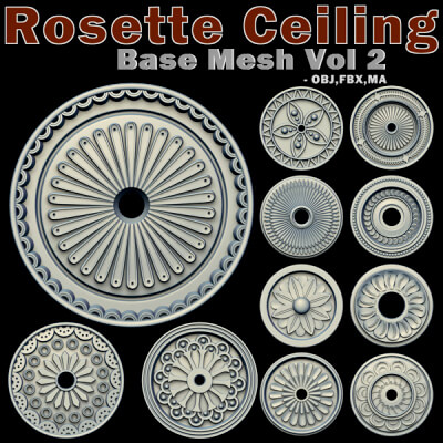 20 Rosette Ceiling Base Mesh Vol 2