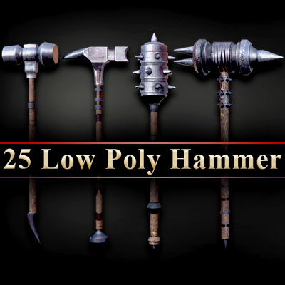 25 Low Poly Hammer