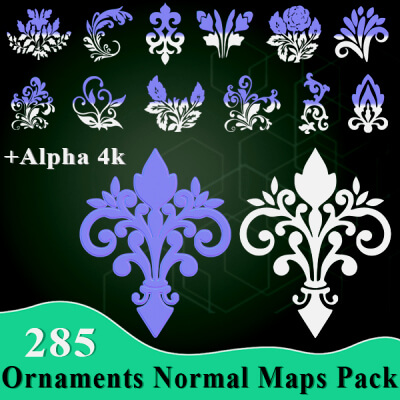 285 Ornaments Normal Maps and Alpha Pack