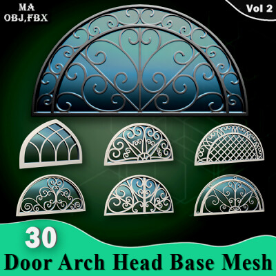 30 Door Arch Head Base Mesh Vol 2