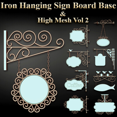 30 Iron Hanging Sign Board Base and High Mesh Vol 2