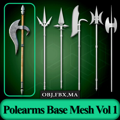 30 Polearms Base Mesh Vol 1