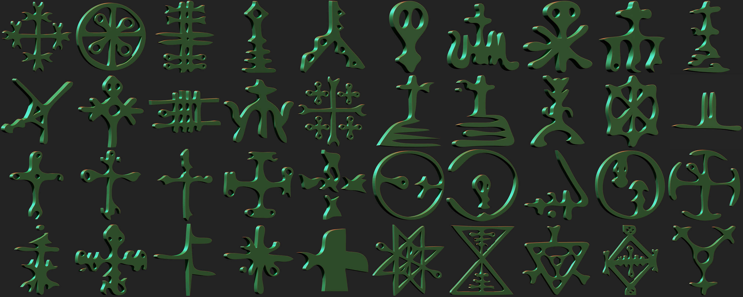 Runic Mesh 300 Runes Base Mesh Pack - 3D Model by netleon