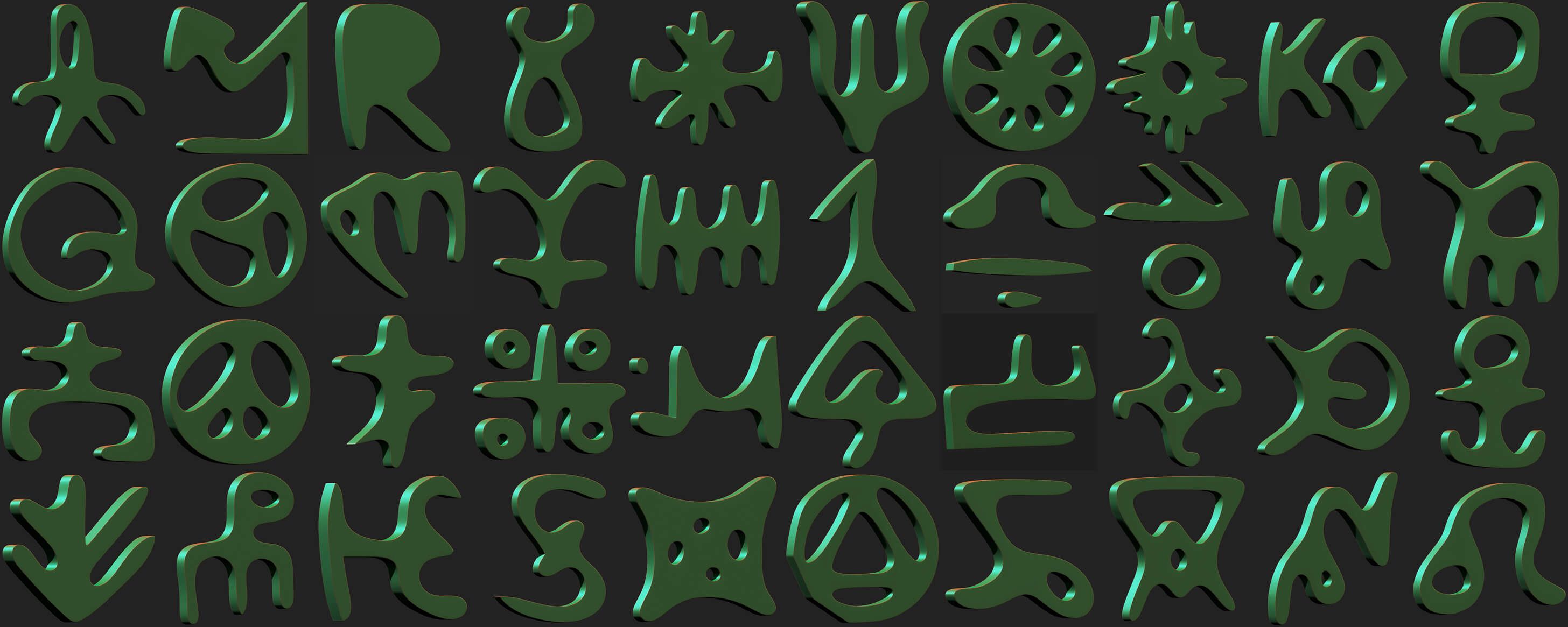 Runic Mesh 300 Runes Base Mesh Pack - 3D Model by netleon